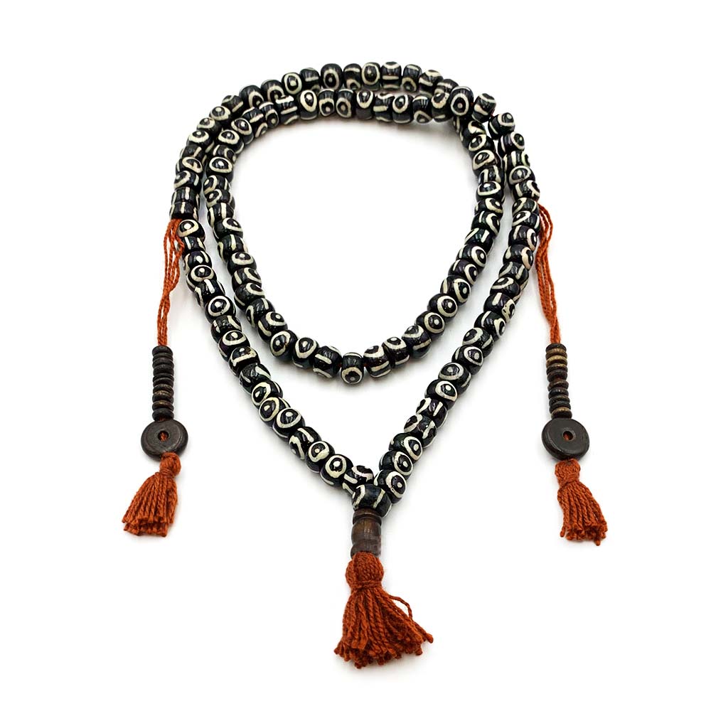 Collier Mala "Om" 108 Perles en Os