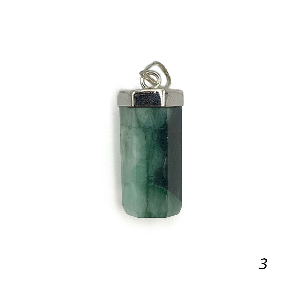 Pendentif Émeraude en Argent Massif