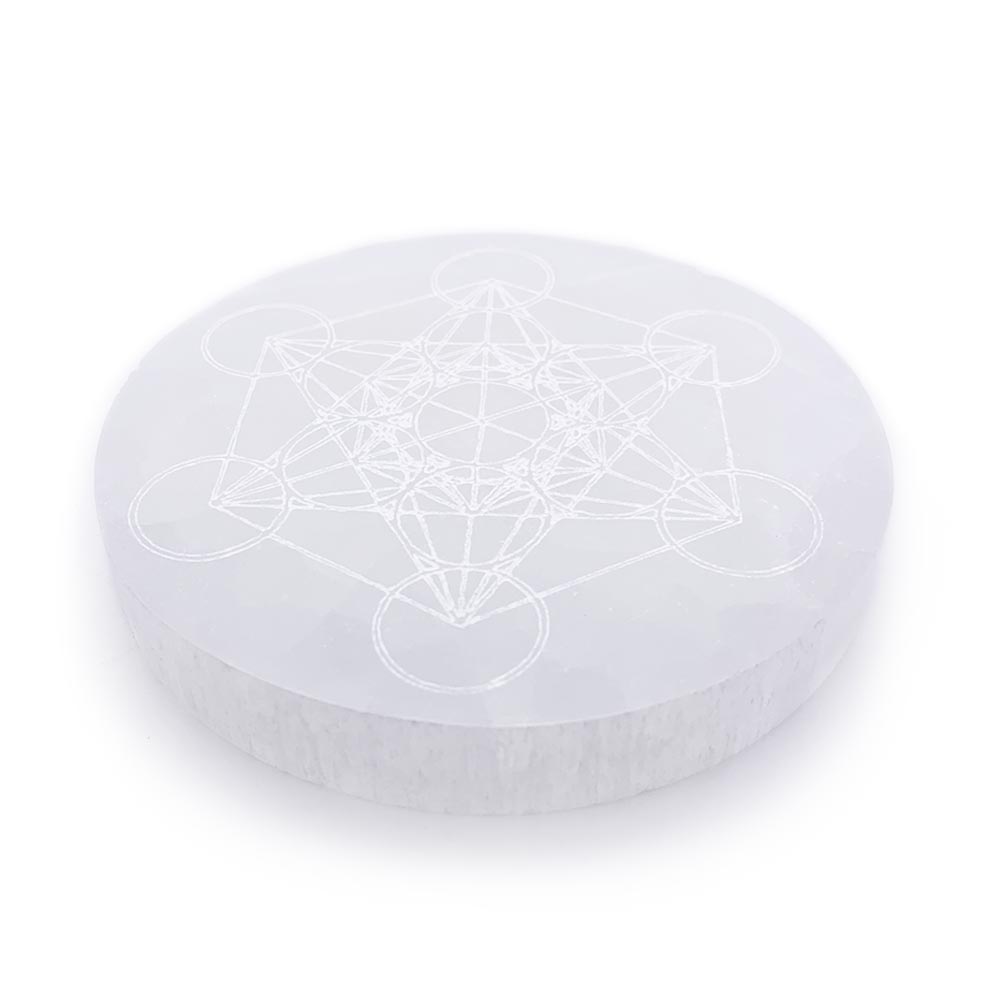 Support Cube de Métatron en Sélénite - 10 cm & 14 cm