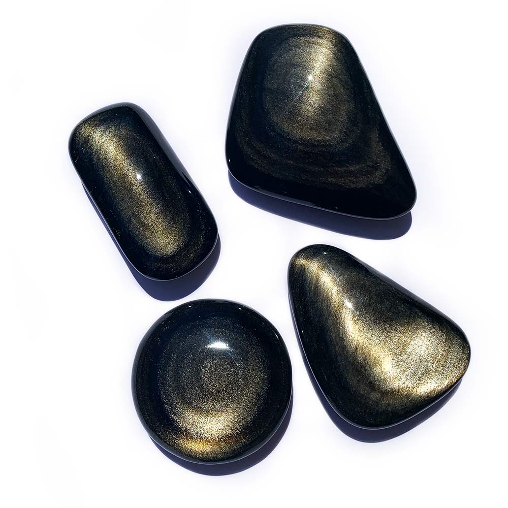 Galet en Obsidienne Dorée