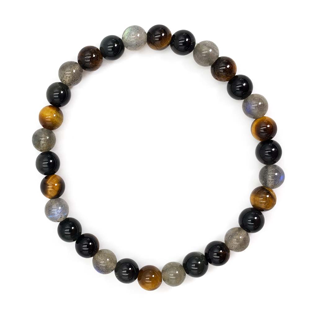 Bracelet Oeil de Tigre - Onyx Noir - Labradorite