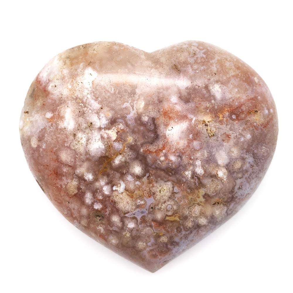 Coeur en Agate Fleur - 9 cm