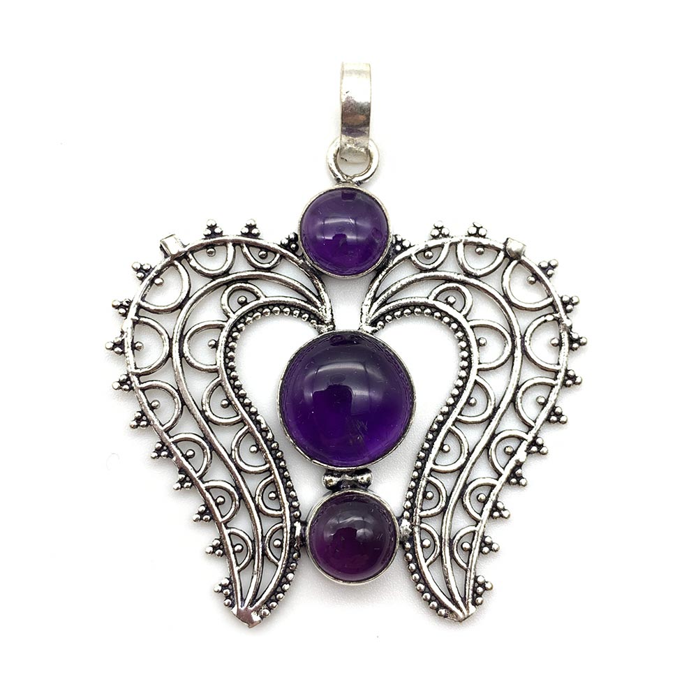 Pendentif Amethyste - Ailes d'Ange