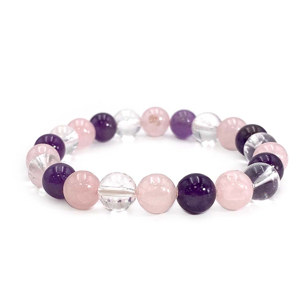 Bracelet Améthyste - Quartz Rose - Cristal de Roche