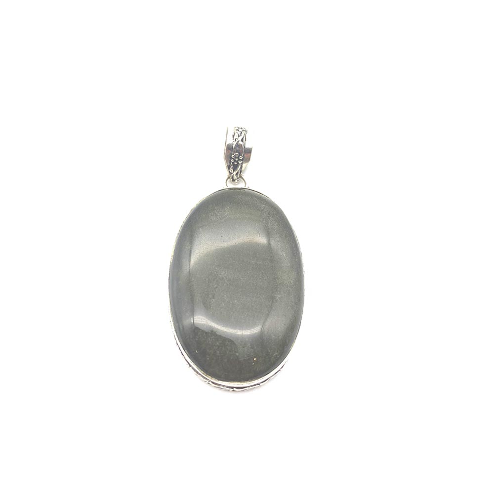 Pendentif Obsidienne Dorée