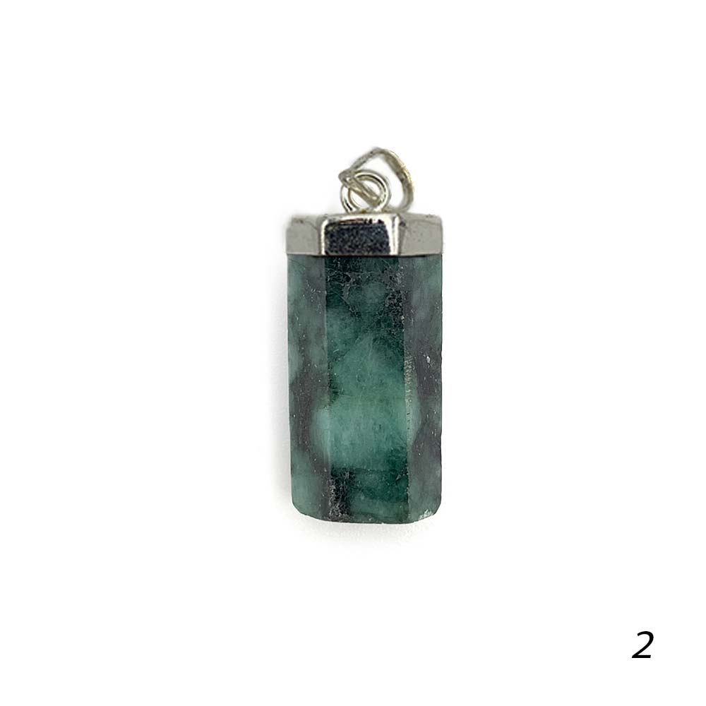 Pendentif Émeraude en Argent Massif
