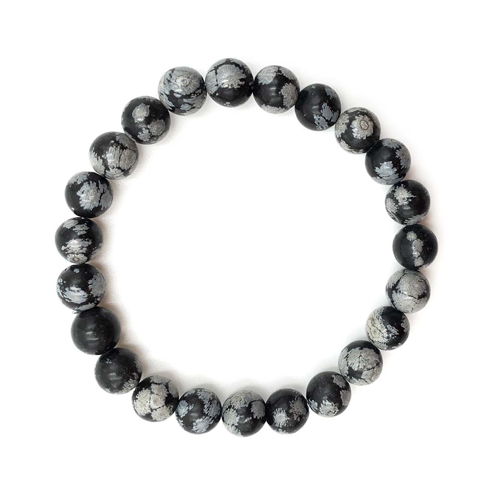 Bracelet Obsidienne Neige / Mouchetée