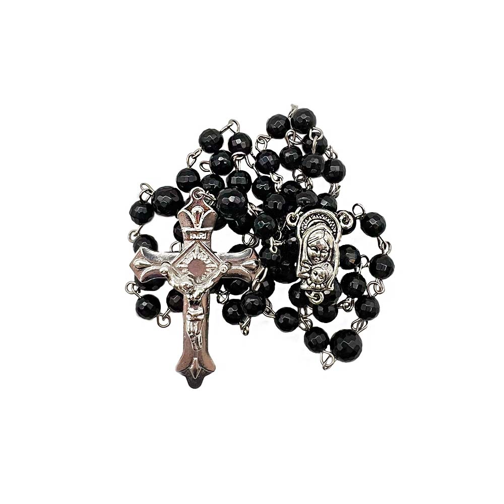 Chapelet Onyx Noir Facetté