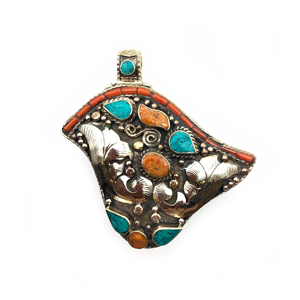 Pendentif Turquoise - Corail