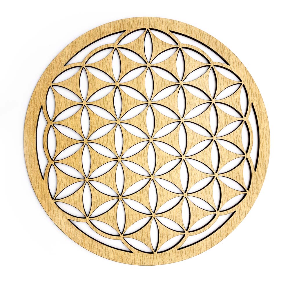 Support Fleur de vie en Bois - 19,5 cm