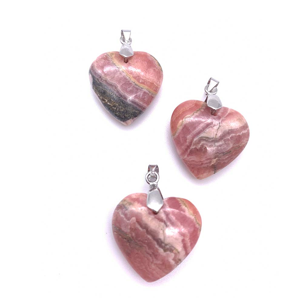 Pendentif Coeur en Rhodochrosite