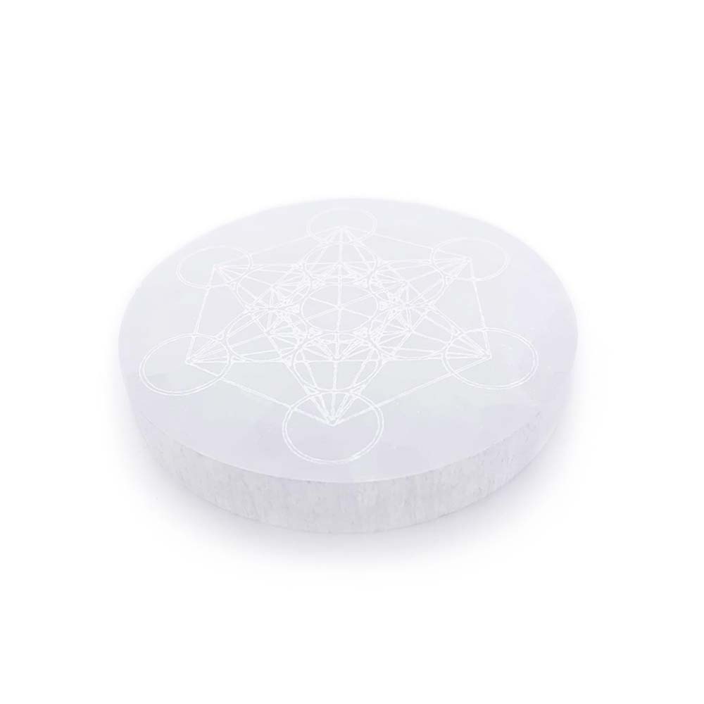 Support Cube de Métatron en Sélénite - 10 cm & 14 cm