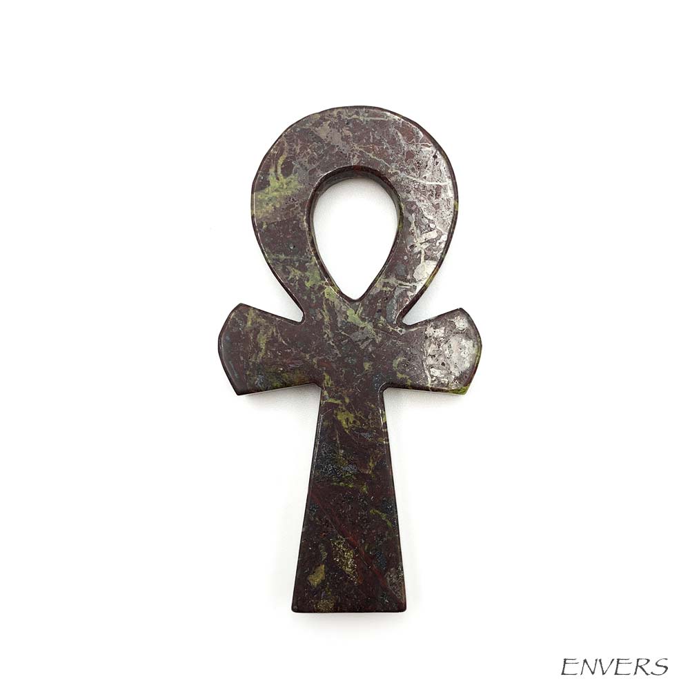 Croix Ankh en Jaspe Sang de Dragon
