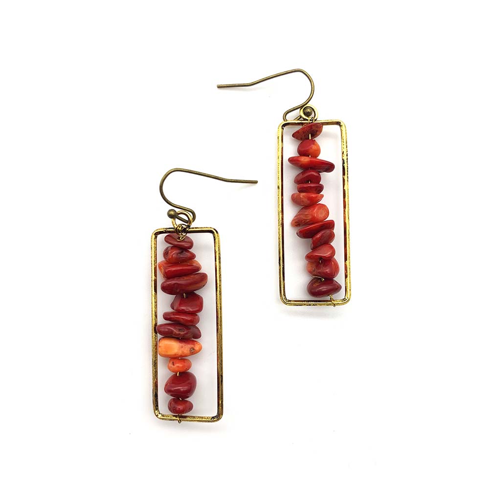 Boucles d'oreilles Corail