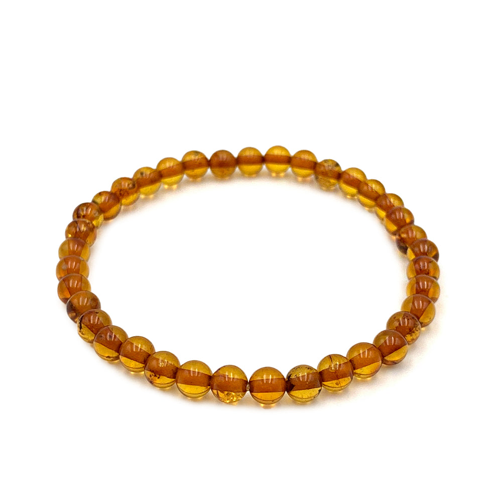 Bracelet en Ambre Véritable de la Baltique - Perle Ronde