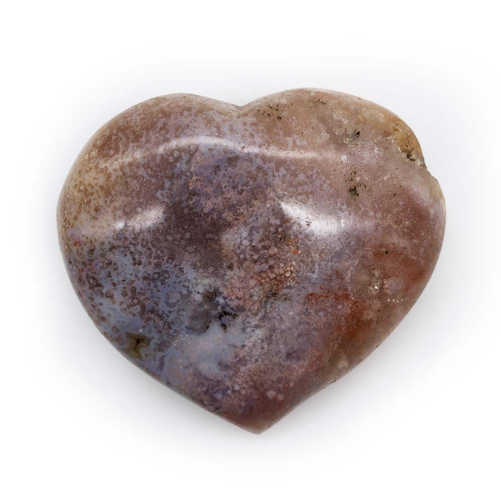Coeur en Agate Fleur - 9 cm