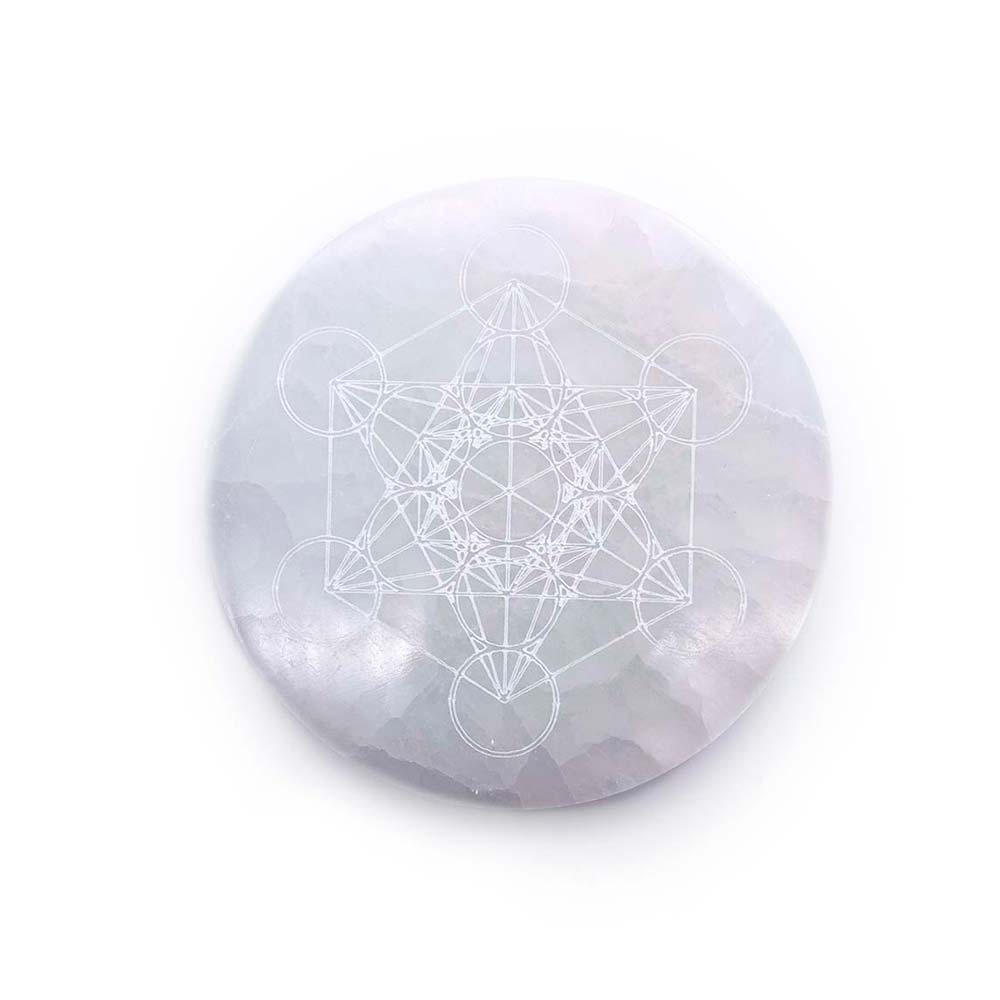 Support Cube de Métatron en Sélénite - 10 cm & 14 cm