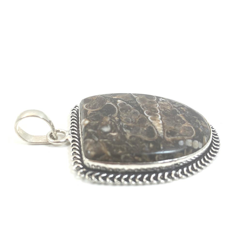 Pendentif Agate Fossile