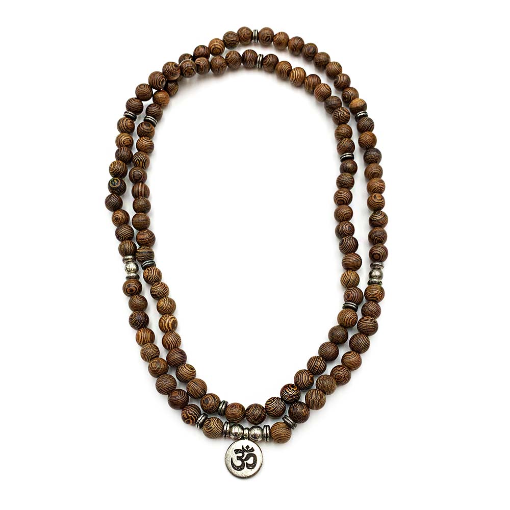 Collier Mala "Om" 108 Perles en Bois