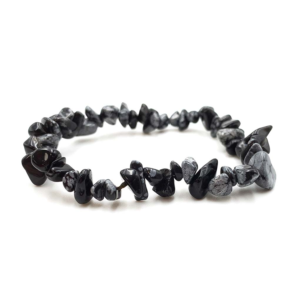 Bracelet Obsidienne Neige / Mouchetée
