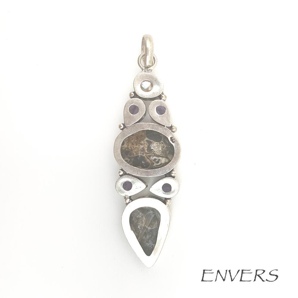 Pendentif Agate Fossile