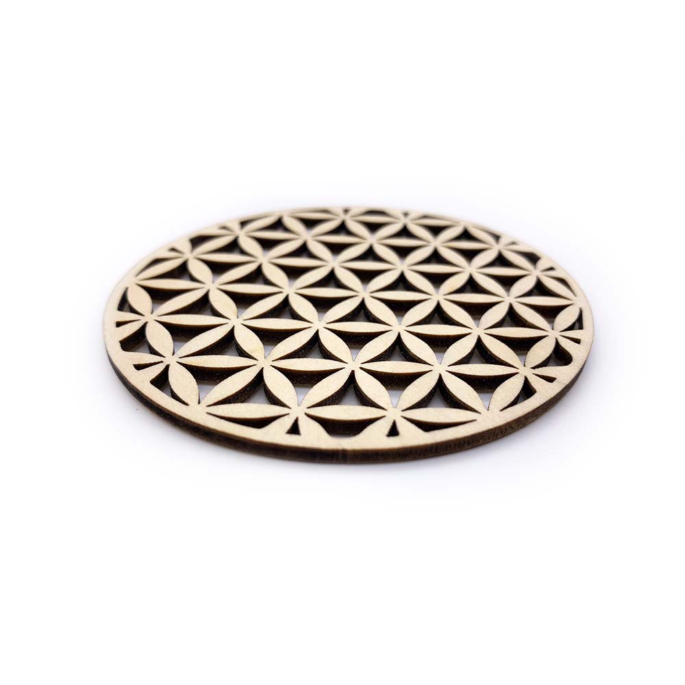 Support Fleur de vie en bois - 9 cm