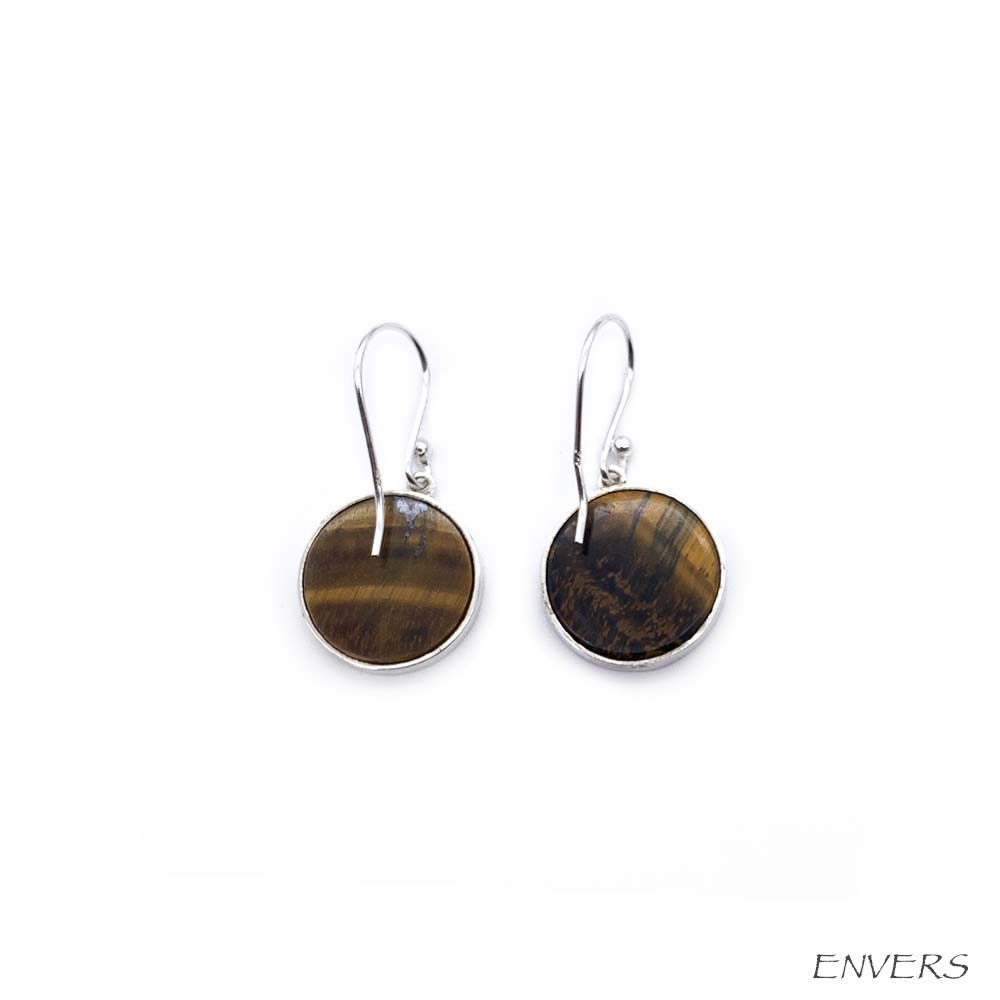 Boucles d'oreilles Fleur de Vie en Argent et Pierre Naturelle