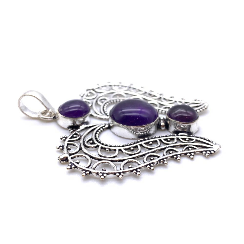 Pendentif Amethyste - Ailes d'Ange