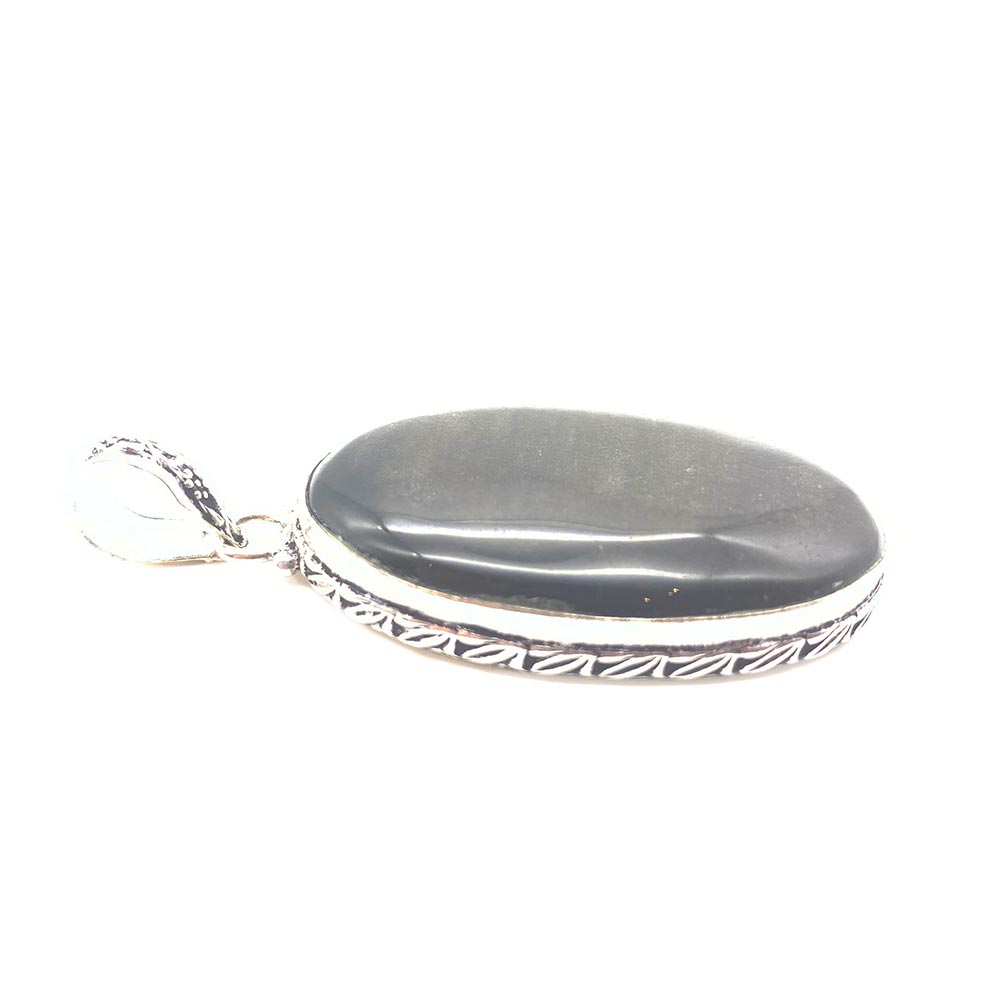 Pendentif Obsidienne Dorée