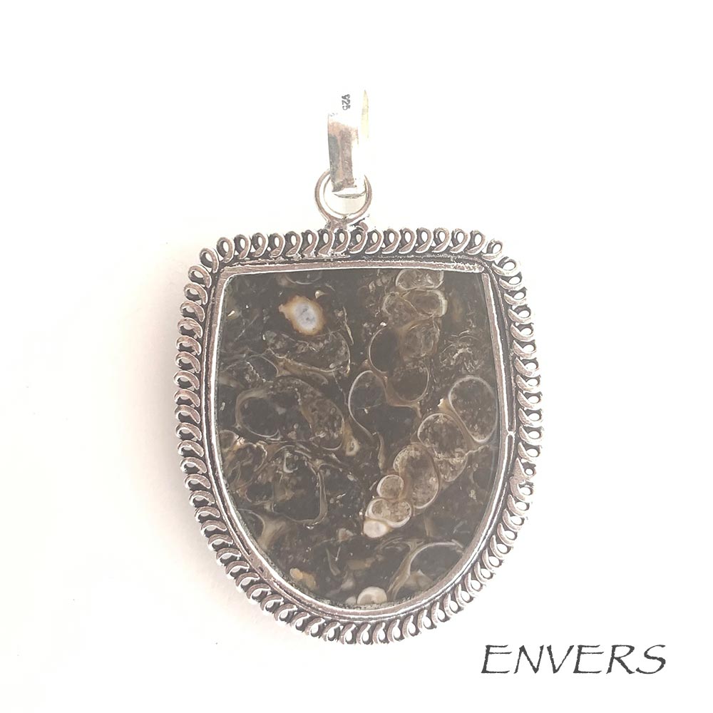 Pendentif Agate Fossile