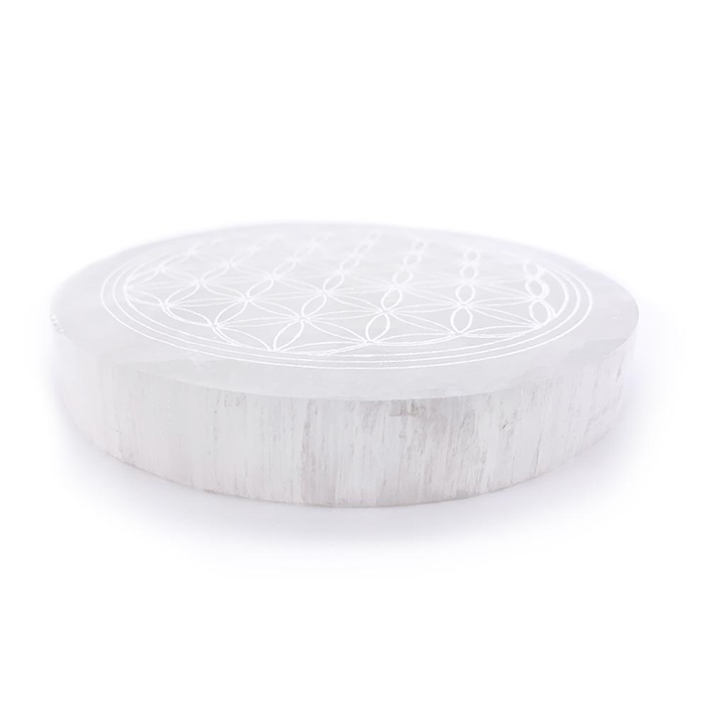 Support Fleur de Vie en Sélénite – Harmonisez et Purifiez vos Énergies