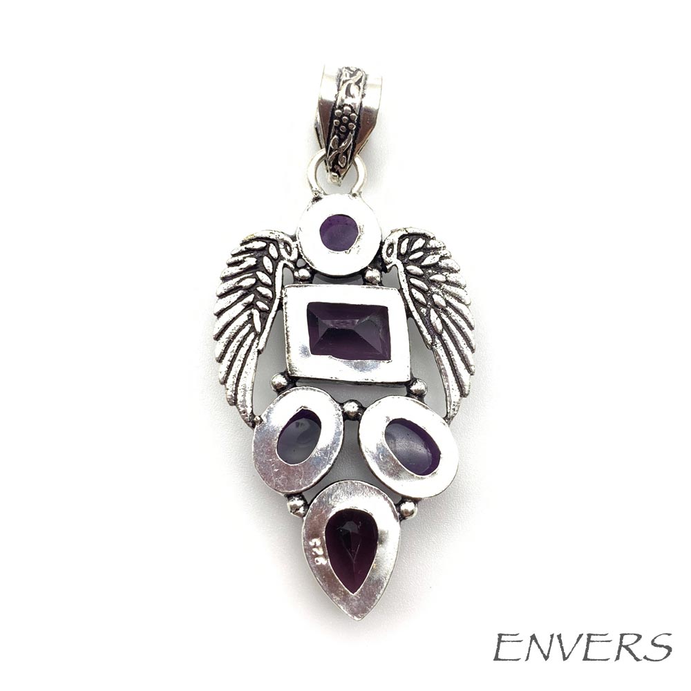 Pendentif Amethyste - Ailes d'Ange