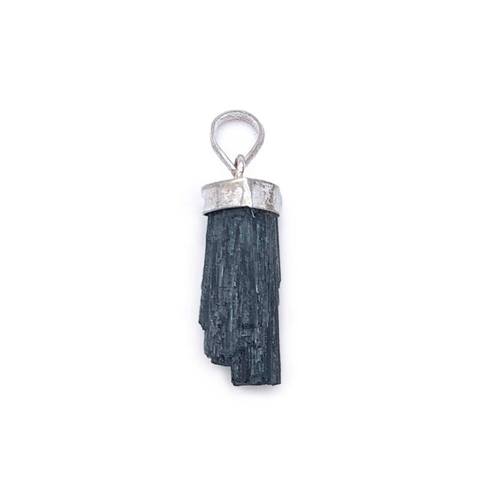 Pendentif Tourmaline Bleue Brute en Argent