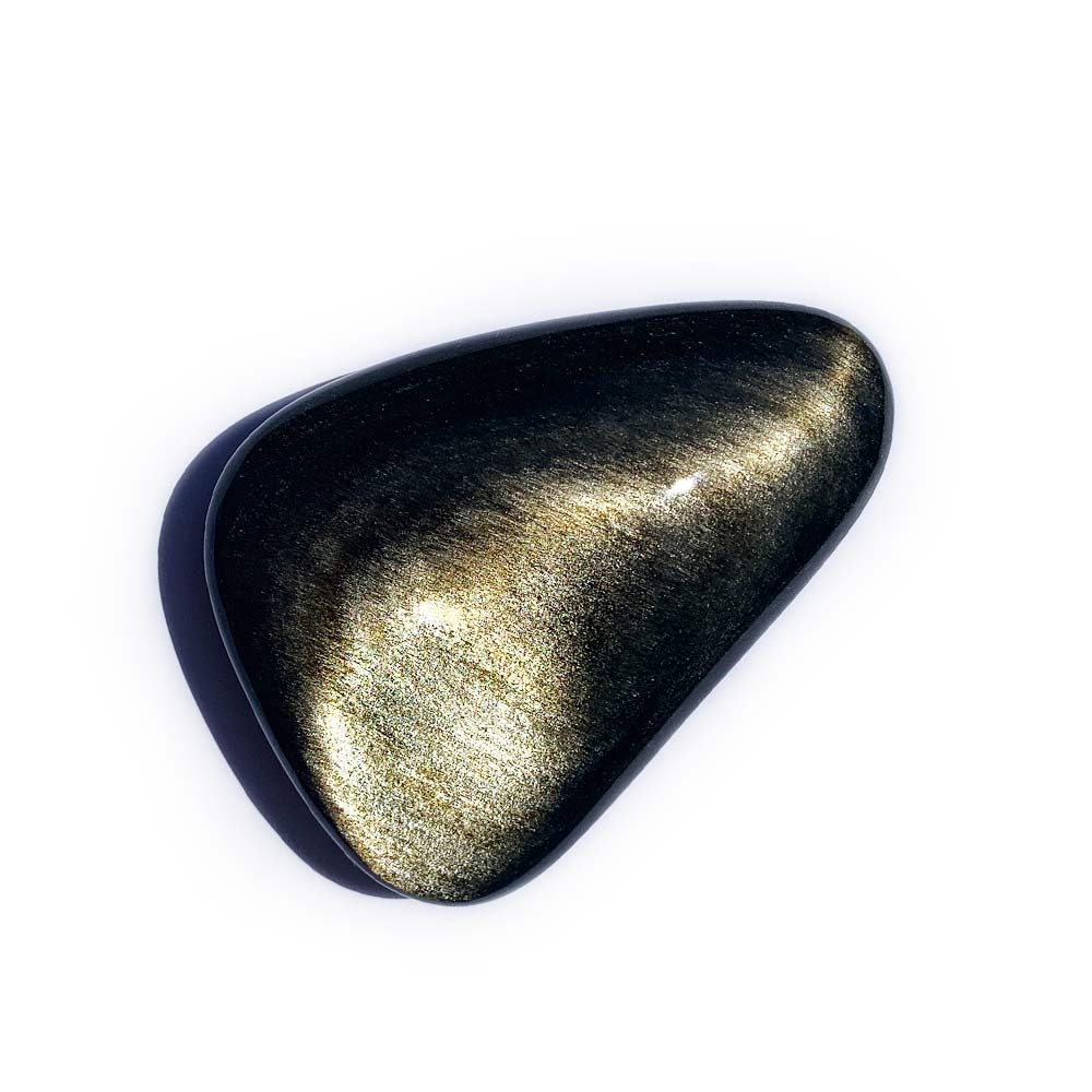 Galet en Obsidienne Dorée
