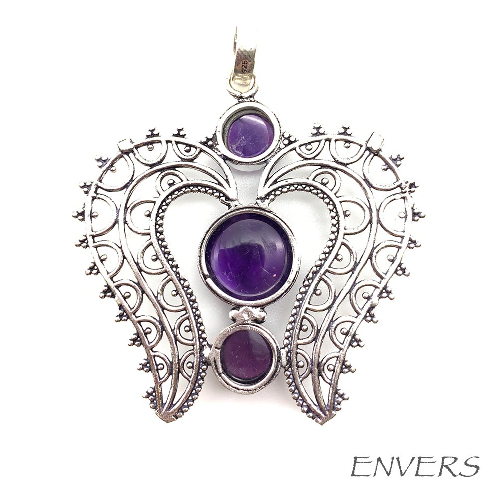 Pendentif Amethyste - Ailes d'Ange