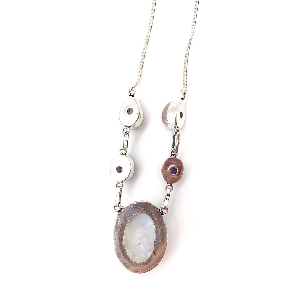 Collier Pierre de Lune - Améthyste - Quartz Rose