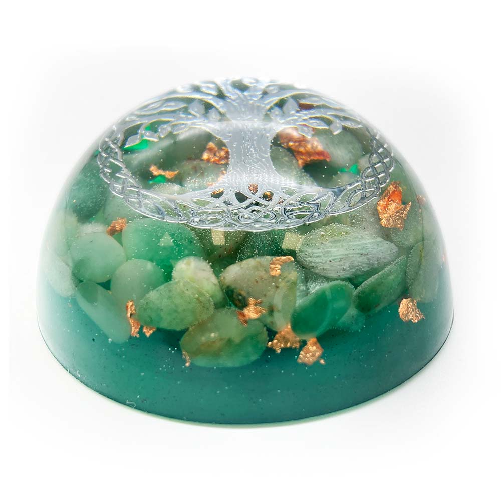 Demi-Sphère Orgonite Aventurine & Arbre de Vie