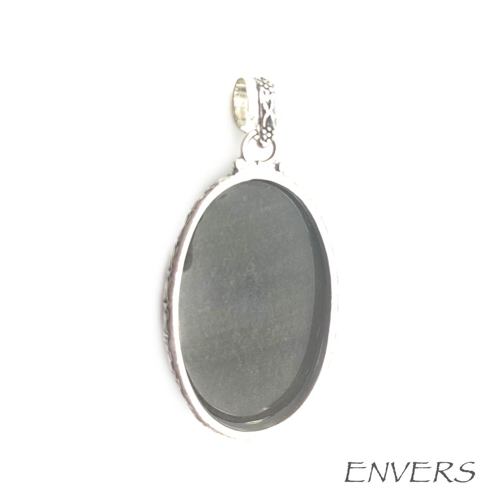 Pendentif Obsidienne Dorée