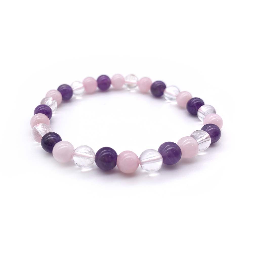 Bracelet Améthyste - Quartz Rose - Cristal de Roche