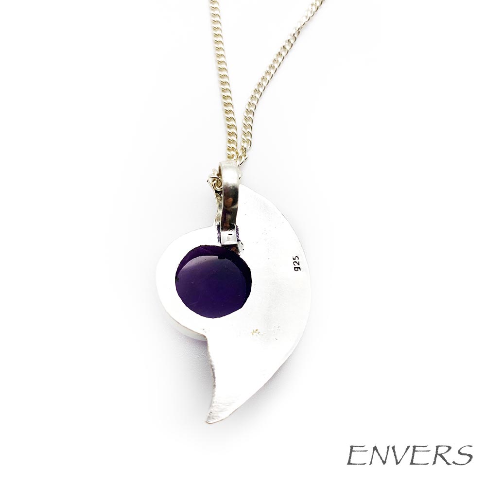 Chaine & Pendentif Améthyste - Lune