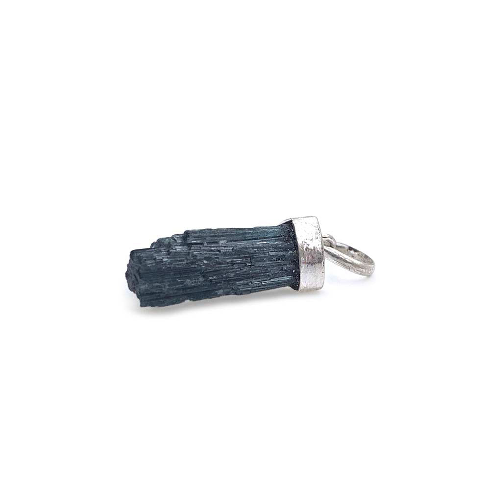 Pendentif Tourmaline Bleue Brute en Argent