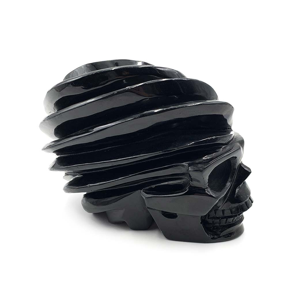 Crâne en Obsidienne Dorée