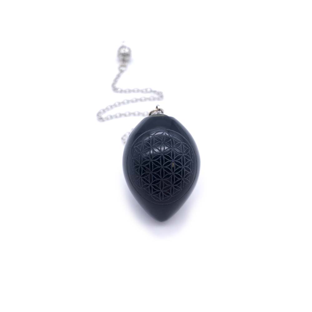 Pendule Obsidienne Fleur de Vie