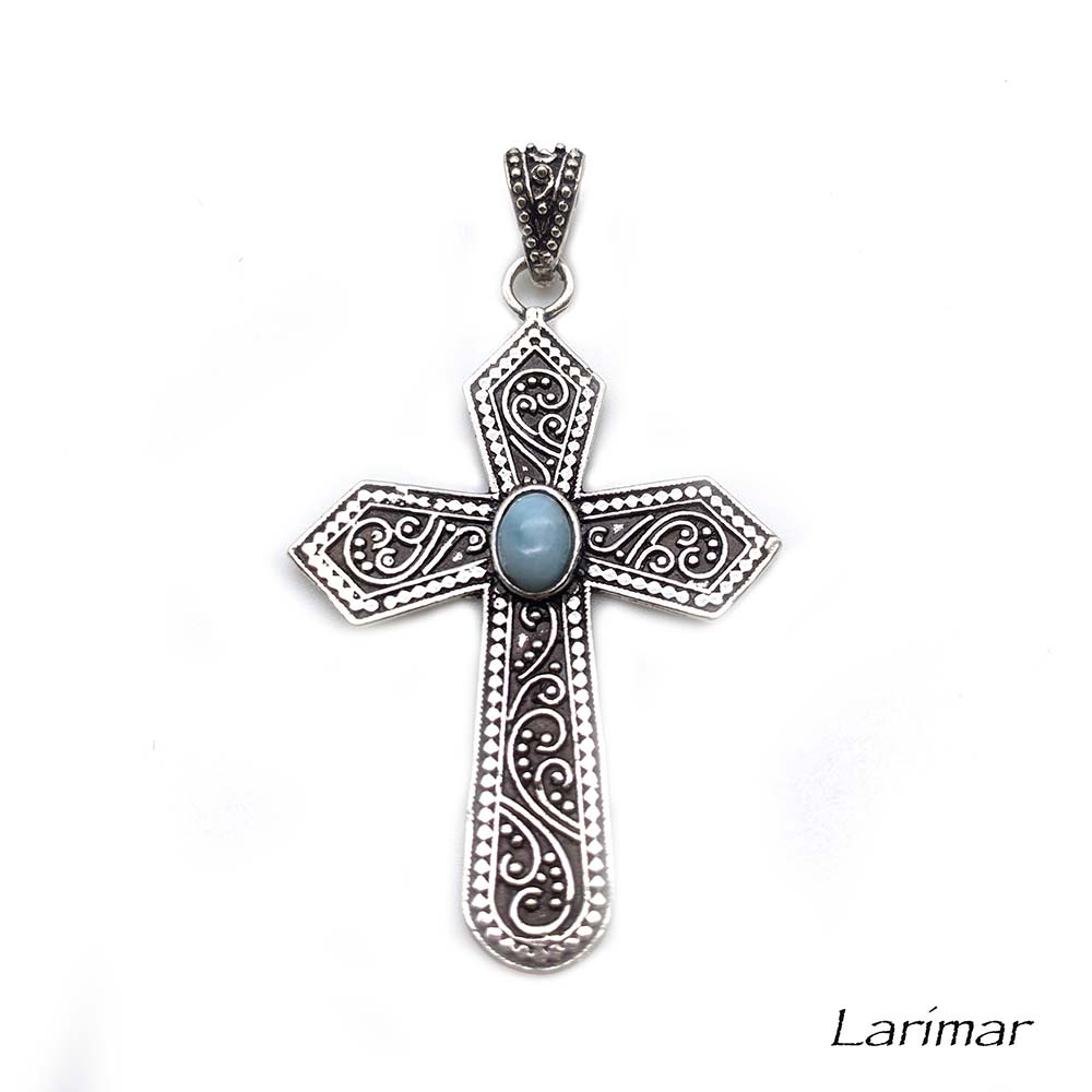 Pendentif Pierre naturelle - Croix