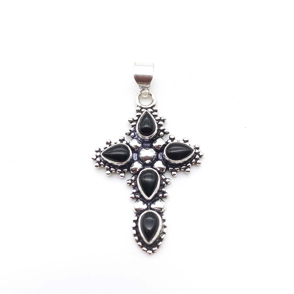 Pendentif Pierre Naturelle - Croix