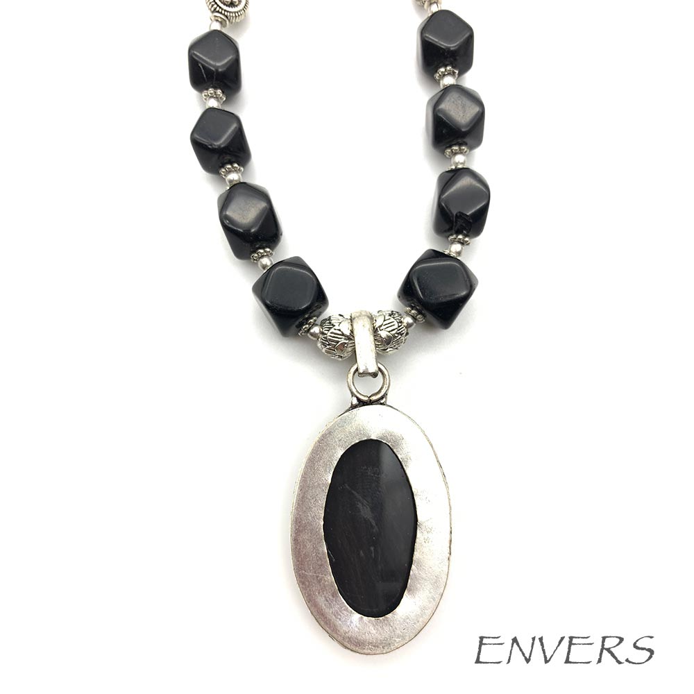 Collier & Boucles d'oreilles Onyx - Obsidienne Dorée