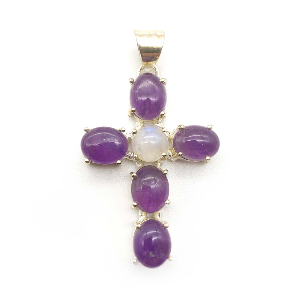 Pendentif Pierre de Lune - Croix