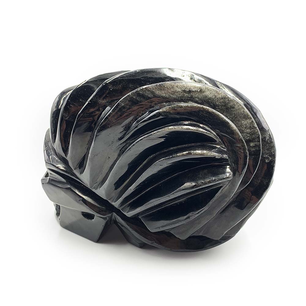 Crâne en Obsidienne Dorée