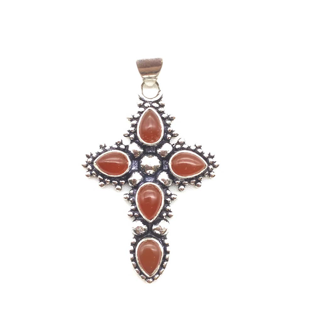 Pendentif Pierre Naturelle - Croix