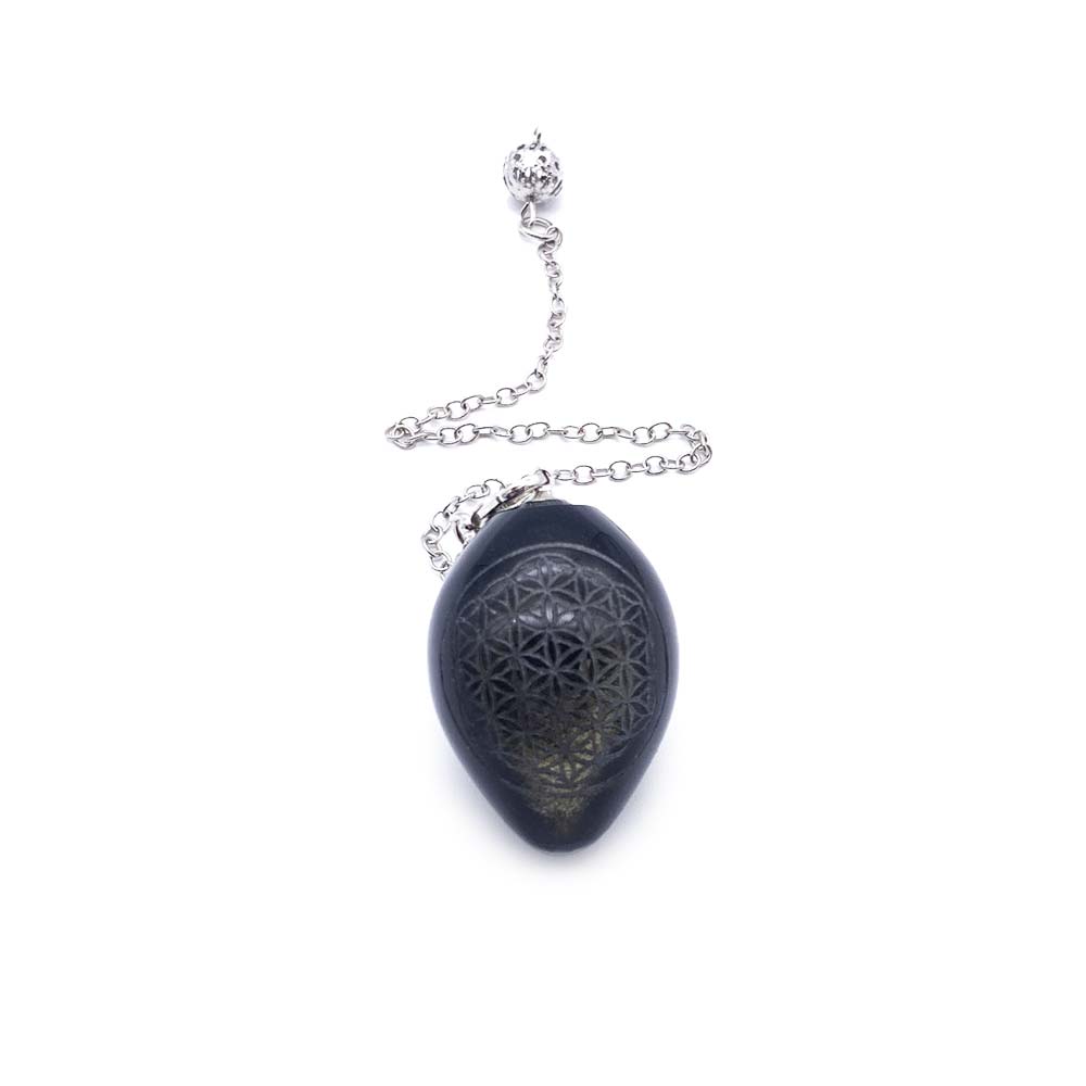 Pendule Obsidienne Fleur de Vie